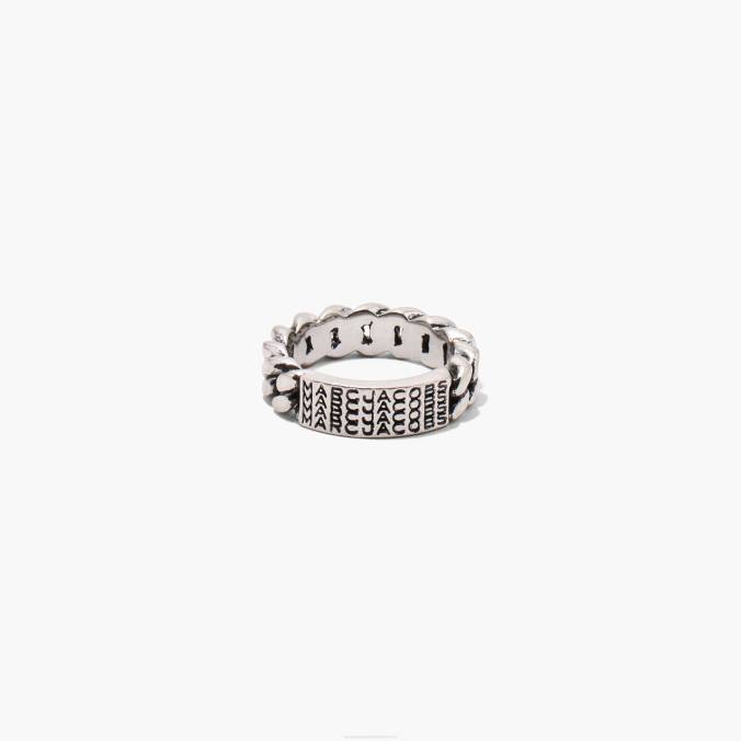 Marc Jacobs The Barcode Monogram ID Chain Ring 0ZF6460