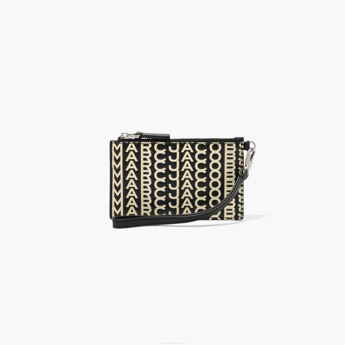 Marc Jacobs The Monogram Leather Top Zip Wristlet 0ZF6306